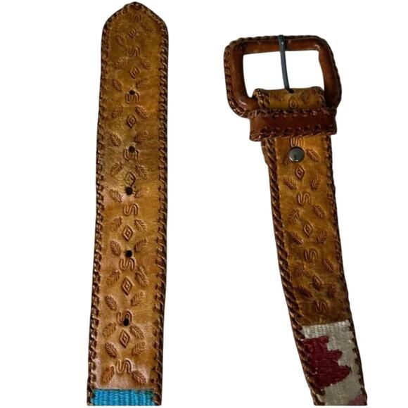 Southwestern Multi Colored Woven Women’s Leather Belt main image 4